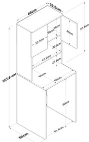 Dulap de baie Karoline 101 (Nuc + Antracit). 1072907