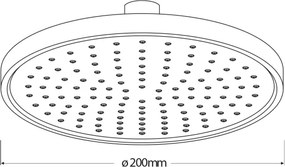 Pălărie de duș Aqualine d. 20 cm negru mat