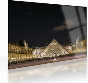 Tablou pe sticlă - Louvre nocturn (70x50 cm)