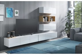 Mobilier living Calabria C27 WHITE (Alb + Stejar auriu) (fără iluminat). 1051564