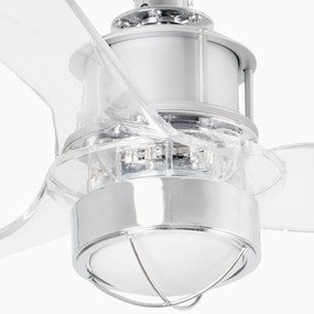 Lustra cu Ventilator si telecomanda JUST FAN XS LED crom/transparent