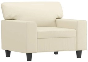 359408 vidaXL Canapea de o persoană, crem, 60 cm, piele ecologică