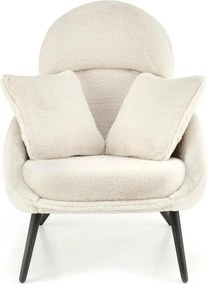Scaun de relaxare modern MERRY, crem, stofa/otel, 80x90x95 cm