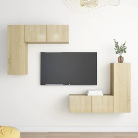Set de dulapuri TV, 4 piese, stejar sonoma, PAL Stejar sonoma, 80 x 30 x 30 cm, 4