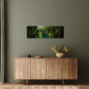 Tablou - Fereastra între copaci (cu ceas) (90x30 cm)