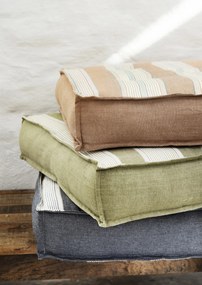 Saltea pătrată din bumbac în dungi pentru podea și terasă, 60×60×12 cm, „Stripe Sitting Pad"