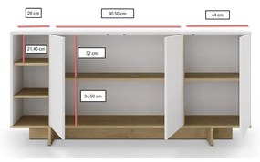 Comodă în culoare naturală joasă cu aspect de lemn de stejar 170x80 cm Cequoia – Marckeric