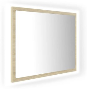 Oglinda de baie LED, stejar sonoma, 60x8,5x37cm, lemn prelucrat Stejar sonoma