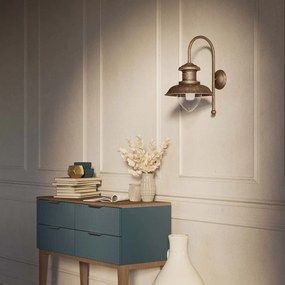 Aplica de perete stil nautic din alama si sticla Al Mare