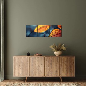 Tablou - Textura frunzelor (cu ceas) (90x30 cm)