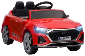 AIYAPLAY Mașinuță Electrică pentru Copii Audi Q8 Etron Sportback cu Baterie 12V Telecomandă Faruri Claxon și Muzică Roșu | Aosom Romania