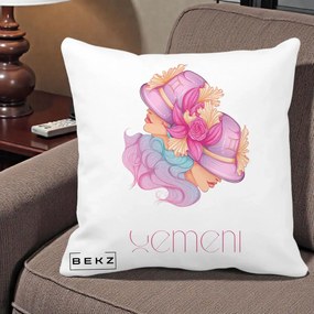 Perna Personalizata Zodie Gemeni, 40x40 cm, Alba Mata, Husa Detasabila, Perna Inclusa, BEKZ®