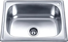 Chiuveta inox Inter Ceramic Alpaca cu o cuva fara picurator finisaj inox lucios 63x47 cm