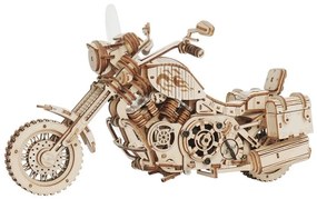 Puzzle mecanic 3D din lemn, motocicletă RoboTime