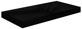 vidaXL Raft de perete suspendat, negru extralucios, 50x23x3,8 cm, MDF