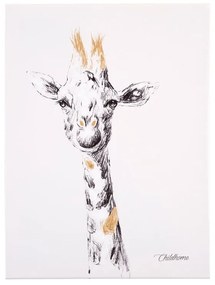 Pictura in ulei Childhome 30x40 cm, Girafa cu detalii aurii