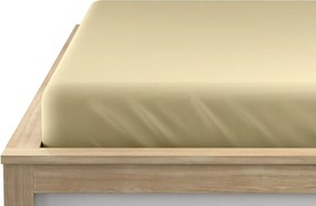 Cearsaf jersey cu lycra galben deschis 90 x 200 cm