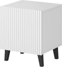 Noptiera PAFOS, alb/negru, PAL/plastic, 45x40x51 cm