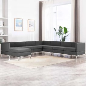 3052850 vidaXL Set canapea, 8 piese, gri închis, material textil