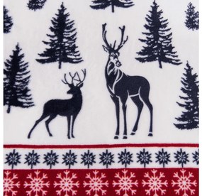 Set lenjerie cocolino TWINKLE CHRISTMAS colorat + cearsaf Cocolino microplus cu elastic SOFT 180x200 cm alb, pat dublu