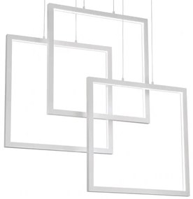 Lustra LED suspendata design geometric FRAME SP QUADRATO alba