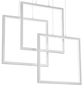 Lustra LED suspendata design geometric FRAME SP QUADRATO alba