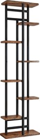 Suport de flori, negru/lemn rustic, LEDOR TIP 4