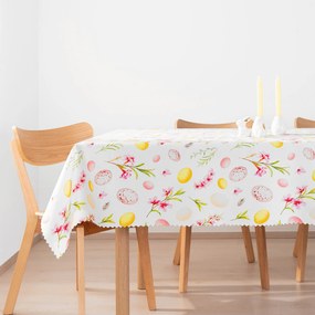 Goldea față de masă teflonată de paște - ouă de paște cu flori 120 x 160 cm