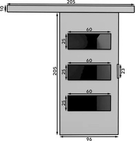 Usa glisanta Ares, ADRK Furniture (Latime: 86 cm, Culoare: Sonoma /Negru Lacobel)