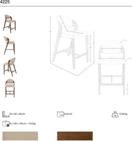 Scaun de bar din lemn si piele sintetica Mink