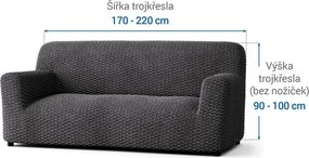Gaico Huse bielastice MOSAICO gri închis fotoliu triplu (l. 170 - 220 cm)