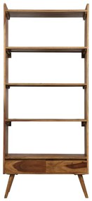 246206 vidaXL Bibliotecă din lemn masiv de sheesham, 75 x 30 x 170 cm