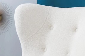 Fotoliu Clasic, Tesatura Boucle, Alb, Don A-45970 VC