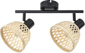 Rabalux Rattan lampă de tavan 2x15 W negru-bej 3134