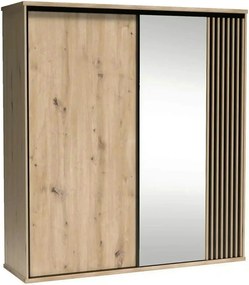 Dulap CALIA C15, stejar artisan/negru, PAL laminat, cu 2 usi, 199x60x2