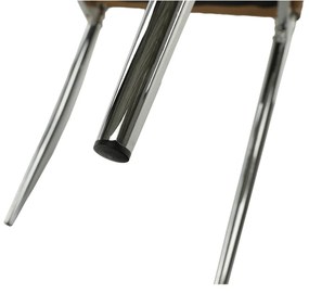 Scaun dining, piele ecologică bej/crom, ERVINA