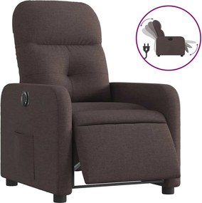 vidaXL Fotoliu rabatabil electric, maro închis, material textil