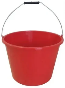Găleată din plastic cu încrețitură, 12 l, dia. 32x h. 23 cm , roșu