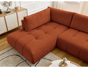 Colțar cărămiziu extensibil/cu spațiu de depozitare (cu colț pe partea stângă/în formă de "U") Fuji – Bobochic Paris