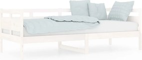 vidaXL Pat de zi, alb, 80x200 cm, lemn masiv de pin