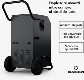 Klarstein DuraDry 70L dezumidificator, 70 l/zi, 90-140 m², oțel inoxidabil, mobil, 450 m³/h