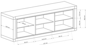 Vitrină Douglas 08 (cu iluminat LED) (Stejar trufă). 1055561
