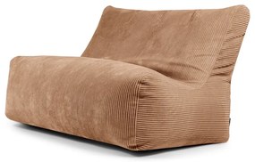 Fotoliu bean bag maro cu tapițerie din catifea reiată Sofa Seat Lounge – SLOWDOWN