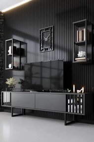 Set de mobilier pentru living Chrome, Antracit- Negru