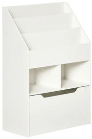 Biblioteca pentru Copii cu mai Multe Rafturi Suport de Organizare cu Sertar de Depozitare pentru Camera de Joaca, Alb HOMCOM | Aosom Romania