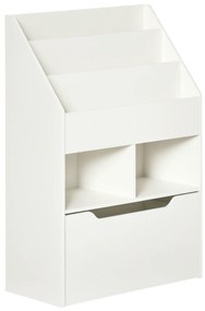 Biblioteca pentru Copii cu mai Multe Rafturi Suport de Organizare cu Sertar de Depozitare pentru Camera de Joaca, Alb HOMCOM | Aosom Romania