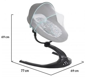 Balansoar Pentru Bebelusi cu conectare la priza si telecomanda NOVOKIDS ™ Meyra Swing , Cu plasa insecte, Multifunctional, Pliabil, 5 viteze de