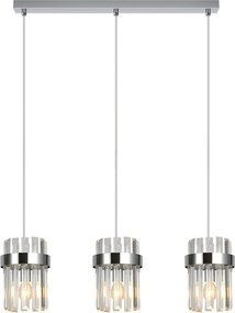 Lustră suspendată pe cablu VETRO, 3xE14/10W/230V, crom lucios