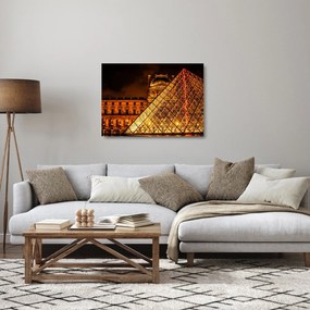 Tablou pe sticlă cu Louvre la Pris (70x50 cm)