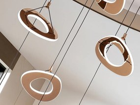 Lustra cu 7 Pendule LED auriu roze Mirena